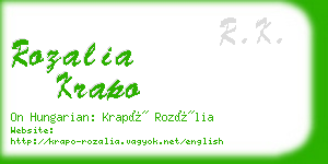 rozalia krapo business card